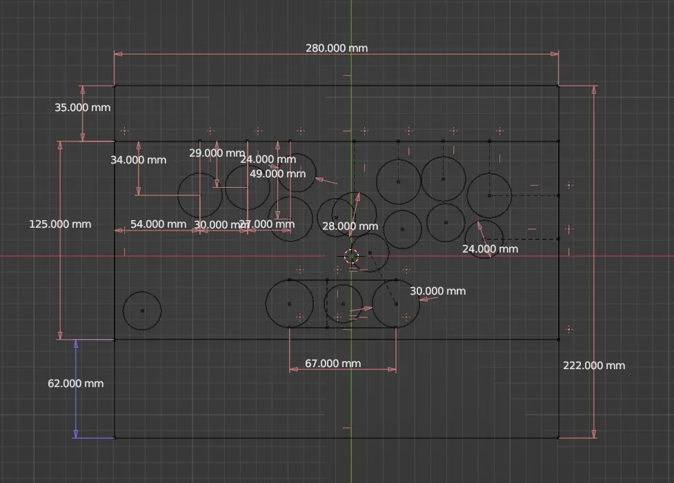 A custom Leverless Arcade Controller CAD Design